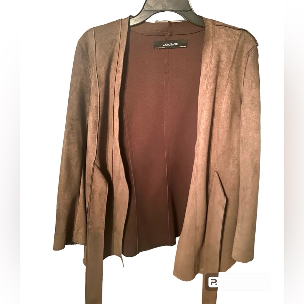 Zara Basic Velvet BlazerJacket, Dark Green Blazer Jacket , Jacket with Belt